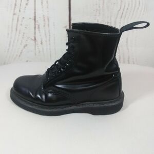 Dr Doc Martens 1460 Unisex Mono Boots Women 8 Men 7 Smooth Black Leather Combat